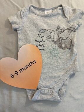 Disney - Gray Dumbo Short Sleeve Bodysuit Onesie